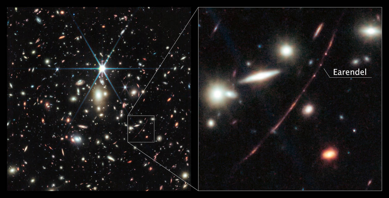 Steaua Earendel văzută de Telescopul James Webb